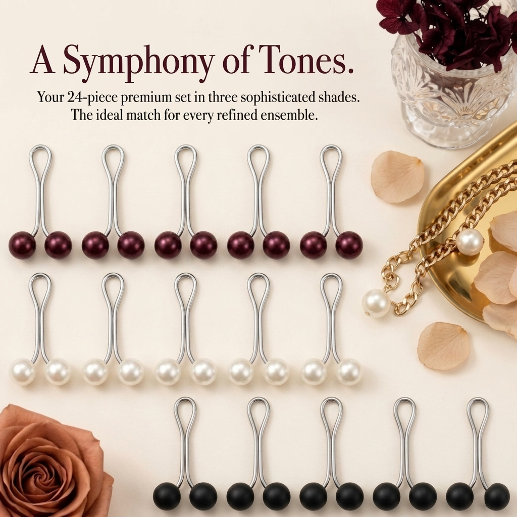 Ghayb Modesty Premium Pearl U Clips Set – Elegant Hijab Pins for Graceful Scarf & Shawl Styling